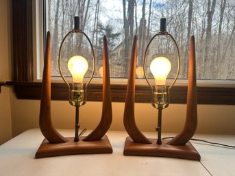 Pair Of 2 Mid Century Modern Table Lamps