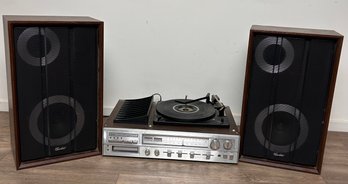 Vintage Capehart Record Player And Pair Of Speakers