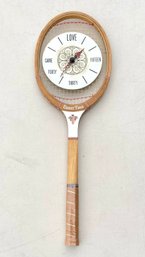 Vintage Court Time Tennis Racquet Wall Clock