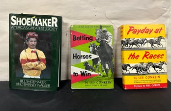 Americas Greatest Jockey Bill Shoemaker By Barney Nagler & 2 Les Conklin Books    LP/A4