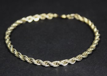Fine Sterling Silver 925 Rope Chain Bracelet 8' Long