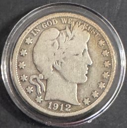 1912-S Barber Silver Half Dollar