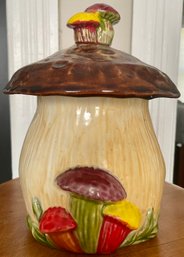 Vintage Merry Mushroom 10' Ceramic Canister/Jar With Lid - SEARS Roebuck