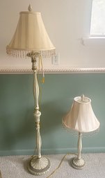 Matching Beaded Floor Lamp & Table Lamp