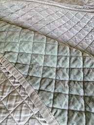 RH King Washed Velvet Diamond Quilted Coverlet And 2 King Shams