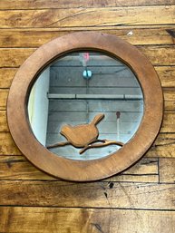 Round Wooden Mirror