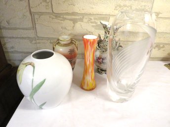 Collection Of Glass And Ceramic Vases KPM Nippon
