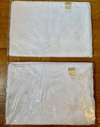 2 New Hand Embroidered Linen Table Cloths Bought In Hong Kong