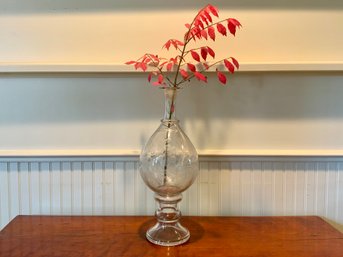 Glorious 19-inch Etched Glass Apothecary Jar, 19th C.