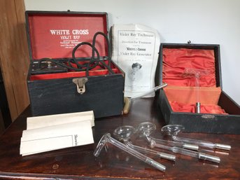 Interesting Antique Quack Medical Device 1915-1925 - White Cross Violet Ray Generator - Looks All Original  !