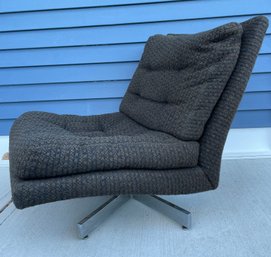 Mid Century Modern Upholstered Swivel Lounge Chair