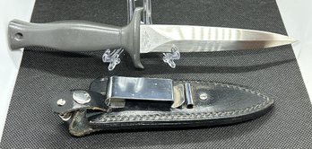 Vintage Signed Military-style Spearpoint Tactical Knife With Sheath