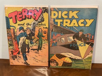 Pair Of Vintage Golden Age Popped Wheat  Promo Comic Books. Dick Tracy(1940) & Terry And The Pirates (1938).