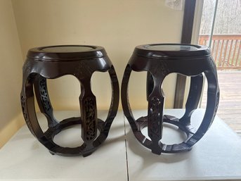 Decorative Wooden Stools With Marble Top