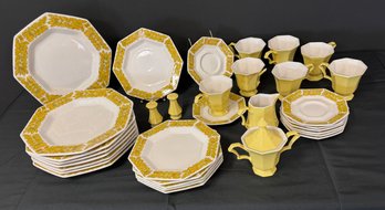 Elegant 34pc. Octagon Tableware Set 'castleton' 1776 Independence Ironstone- Interpace NKT Japan Incomplete