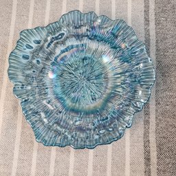 Blue Iridescent Candle/ Trinket Plate