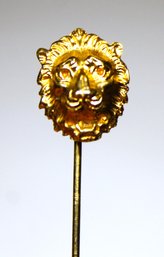 Victorian Solid Gold Lion Face Stickpin Antique