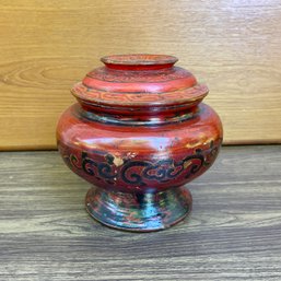 Antique Southeast Asian Tibetan Lacquered Wood Bowl