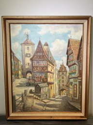 F. Hausler Painting Stadtansicht Von Rothenburg