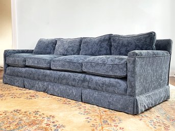 An Attractive And Large Custom Brocade Sofa With Down Cushions