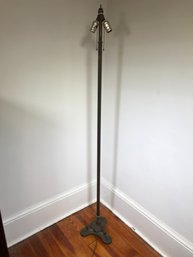 Beautiful Antique Floor Lamp Base - Paw Feet / Lily Pads - Very Nice Piece - Looks Like Original Patina