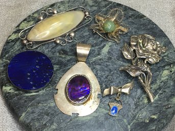 Lot 1 - Assorted Group Of All - STERLING SILVER - 925 Items & Jewelry - Some Vintage - Some Newer -  NICE !