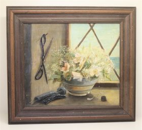 Vintage Framed Oil On Canvas