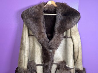 A Vintage Shearling Coat By Overland Sheepskin