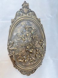 Bronze Plaque With Relief Angels And Children