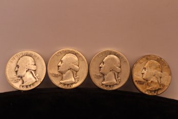 1936, 1940, 1941, 1946 Quarters (4 Total)