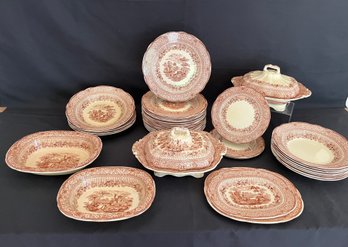 Grecian Brown By Ridgway (Ridgways) 38 Piece China Set Made In England