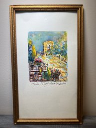 Champs De Elysees Arc De Triomphe Paris Original Watercolor