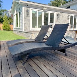 A Set Of 2 All Weather Chaise Lounges