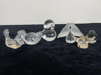 6 Piece Glass Bird Figurine Collection