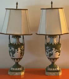 PR. Vintage Composite Lamps, Jasper-ware, Wedgwood