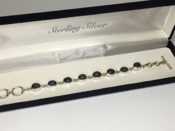 Fantastic Brand New 925 / Sterling Silver Toggle Bracelet With Highly Polished Labradorite - New Never Worn