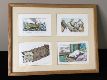 Artist Pencil Signed And Numbered Cat Prints