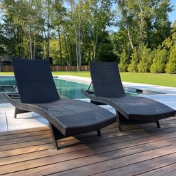 A Set Of 2 All Weather Chaise Lounges