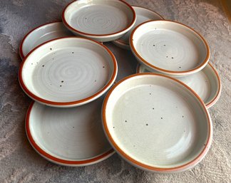 8 Vintage DANSK 'BLT RUSTSTONE' Dinner Plates- Designed By Niels Refsgaard- 3RD PARTY SHIPPING