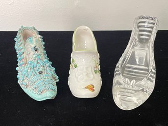 Set Of Miniature Glass Slippers