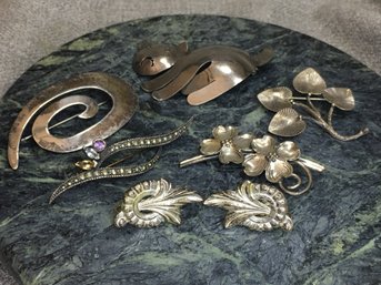 Lot 3 - Assorted Group Of All - STERLING SILVER - 925 Items & Jewelry - Some Vintage - Some Newer -  NICE !