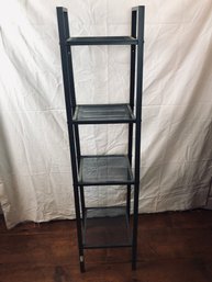 4 Tier Black Shelfs With Metal Mesh