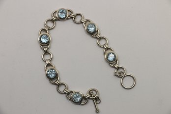 Sterling Silver Blue Topaz Bracelet