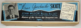 Vintage John Wilson Ice Skates Blades Sheffield England - Hans Gerschwiler - Size 9 Inches - 23.5 CM - Box