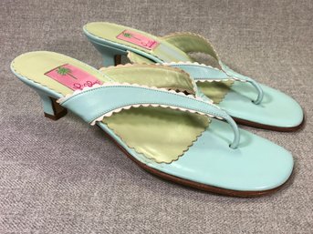 Pair 3 Of 5 Very Nice LILLY PULITZER Shoes - Made In Italy - Size 10M - All Leather - Blue & Green - Nice !