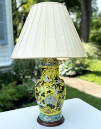 A 1920's Chinese Export Vase, Fitted For Electricity As Lamp