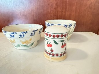 Pottery Bowls And Shaker