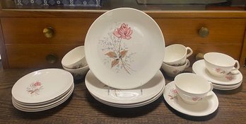 Vintage Partial Set Royal Rose Duragloss By Cannonsburg Pottery