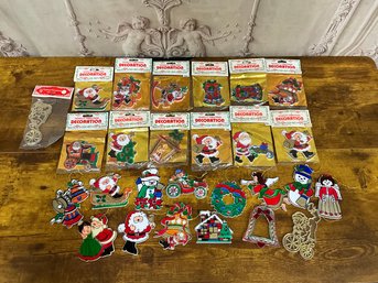 Fun Lot Of Vintage 1980s Plastic Christmas Ornaments - Many New Old Stock