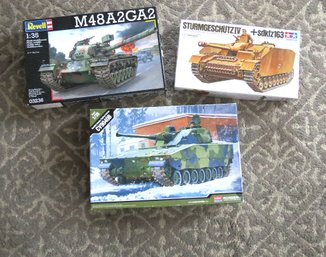 2 German Tanks And A Swedish Tank Tamiya Revell Model Kits New In Boxes